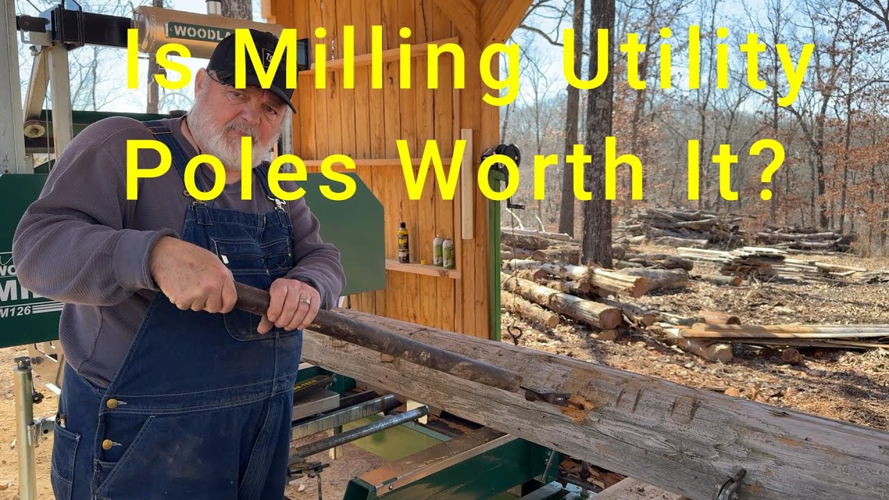 Is Milling Utility Poles Worth It  | Removing Nails | Milling 6”x6”x16’ Posts From Utility Poles