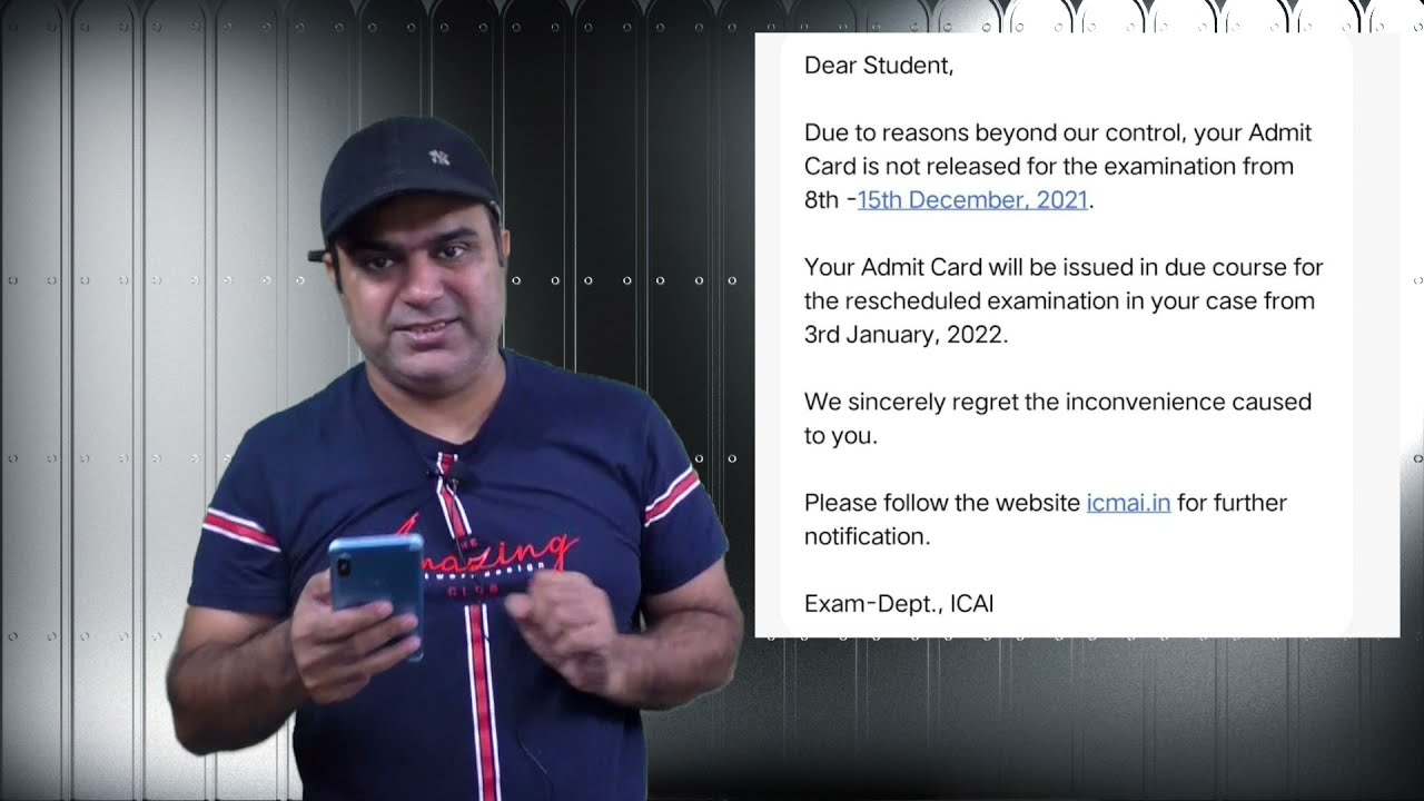|| EXAMS POSTPONEMENT ????? || CMA STUDENTS ||