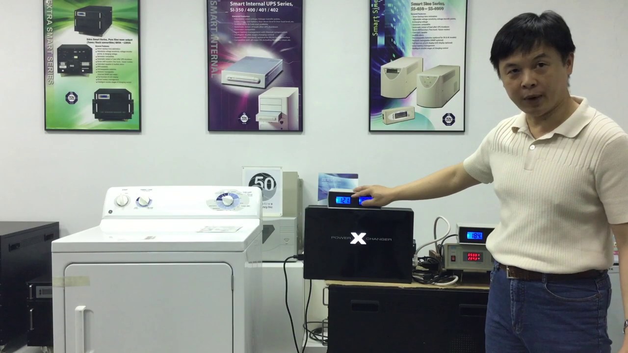 Demonstrating 220V / 50Hz to 120V / 60Hz, using a voltage and frequency converter