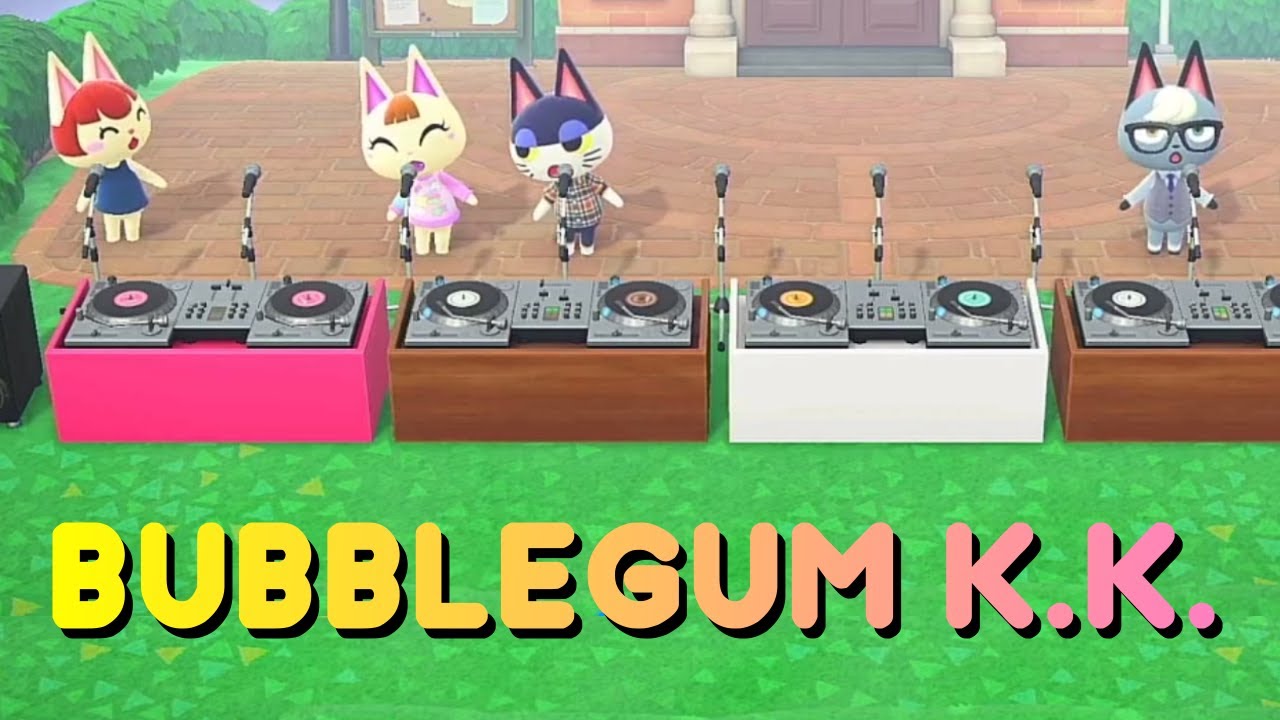 Cat Villagers Singing Bubblegum KK in Animal Crossing: New Horizons