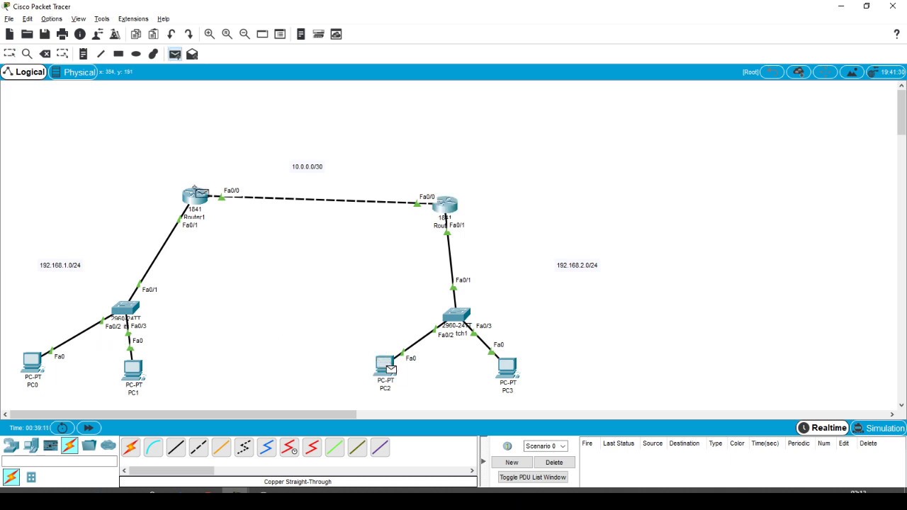 OSPF in Cisco packet tracert easy