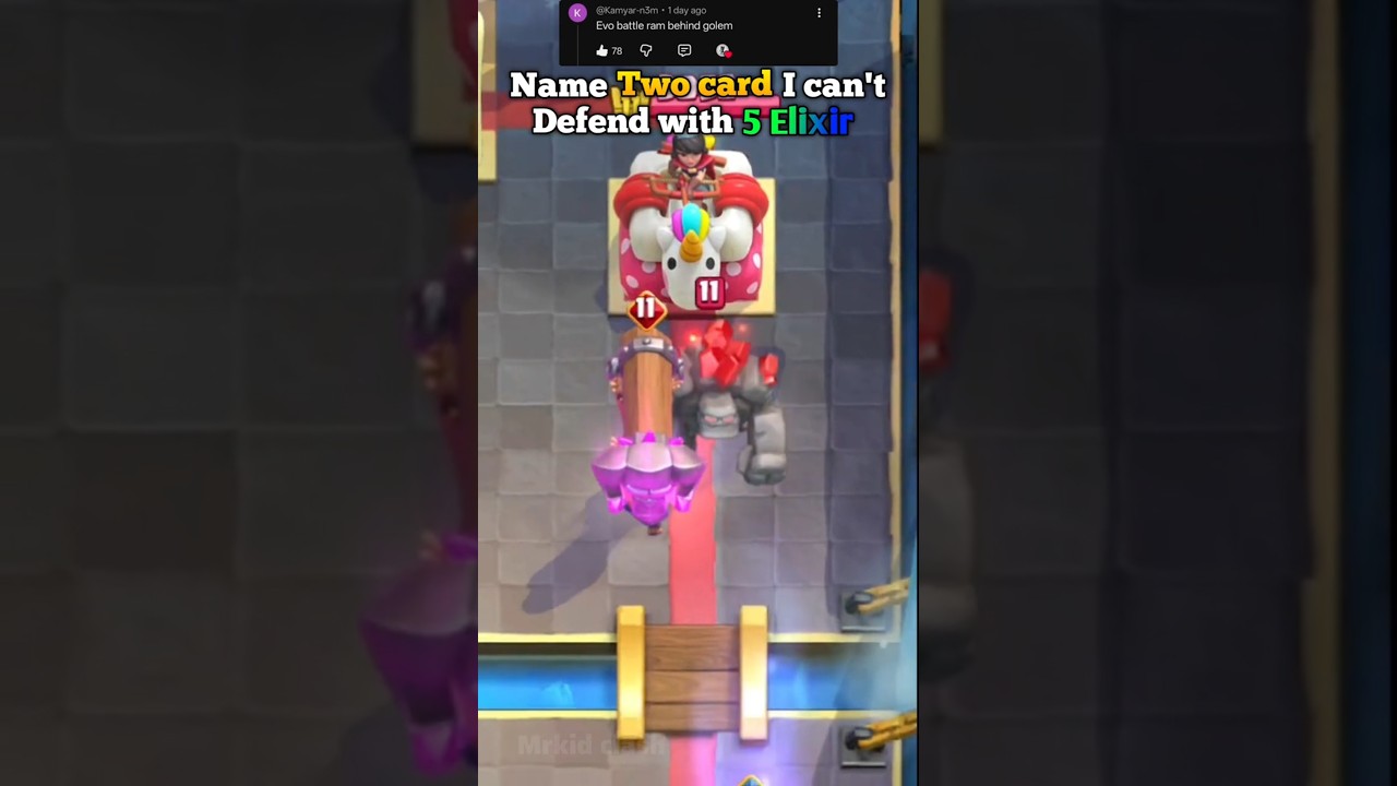 Evo Battle Ram & Golem vs 5 Elixir