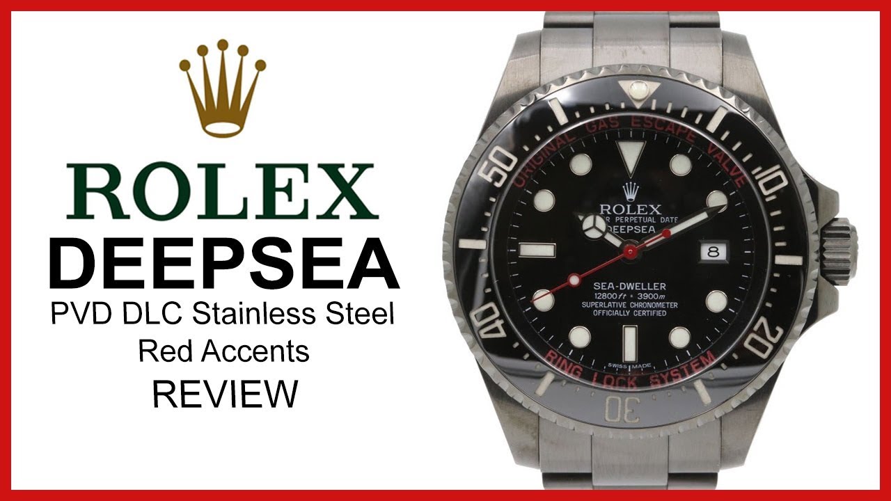 ▶ Rolex Deepsea, black PVD DLC Coating Steel, Red Accents, for Sale - 126660 (custom)