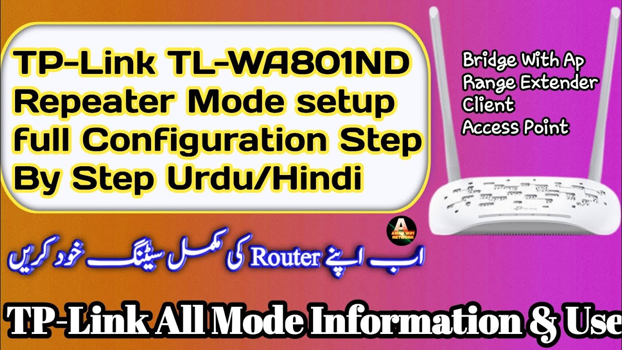 tplink tl-wa801nd repeater mode setup full configuration | tplink setting karne Ka Tarika