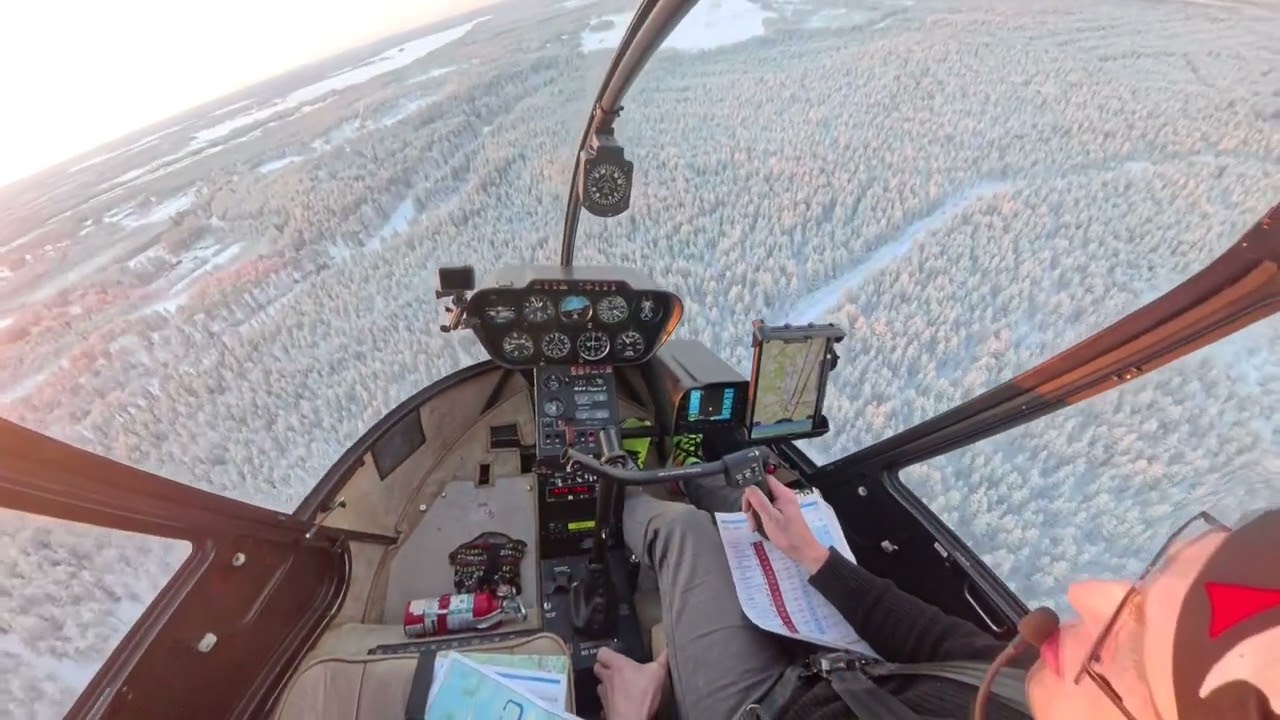 EFPU laskeutuminen pidempi porinavideo #r44 #winterseason