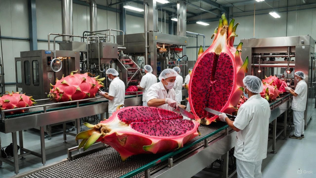 Inside a Modern Dragon Fruit Factory: Full Production Process From Fresh Fruit to Premium Purée