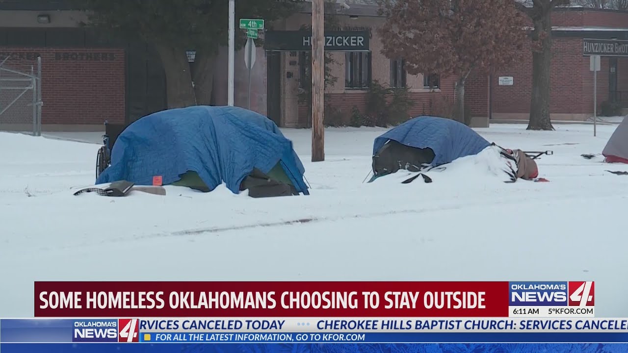 Some metro homeless Oklahomans choosing to stay outside during storm