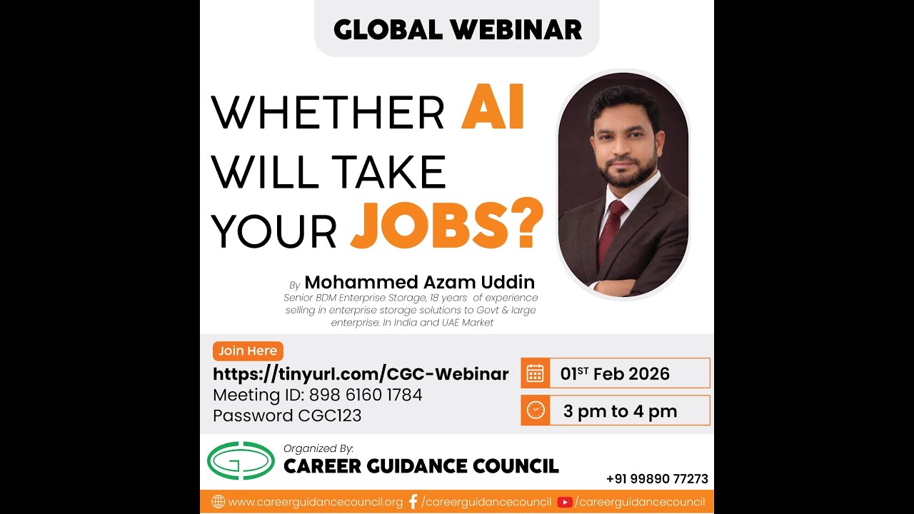 Whether AI Will Take Your Jobs? | 📢 GLOBAL WEBINAR (FREE)