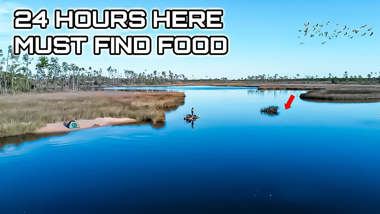 24 HOURS Searching Florida's HIDDEN Marshes for our DINNER!! **MUST FIND FOOD**