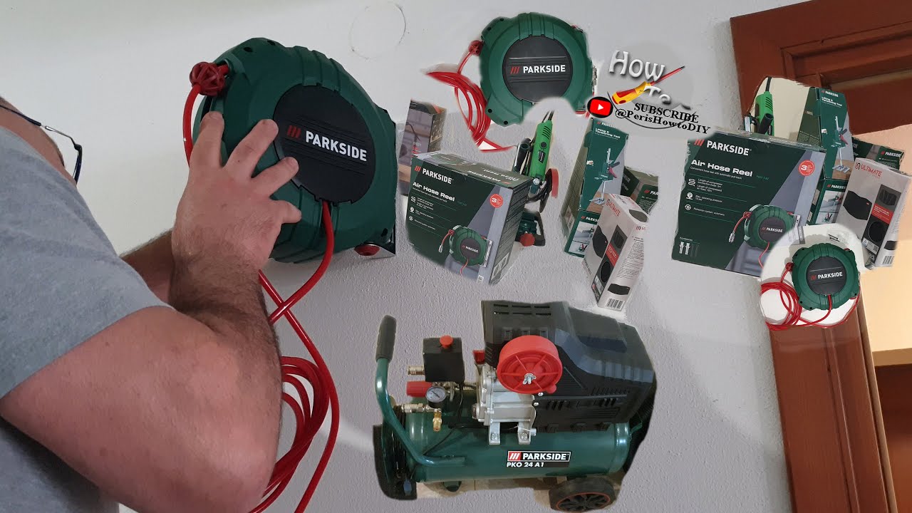 PARKSIDE Air Hose Reel PDST 5 B2. Convenient hose reel with automatic pull - back.