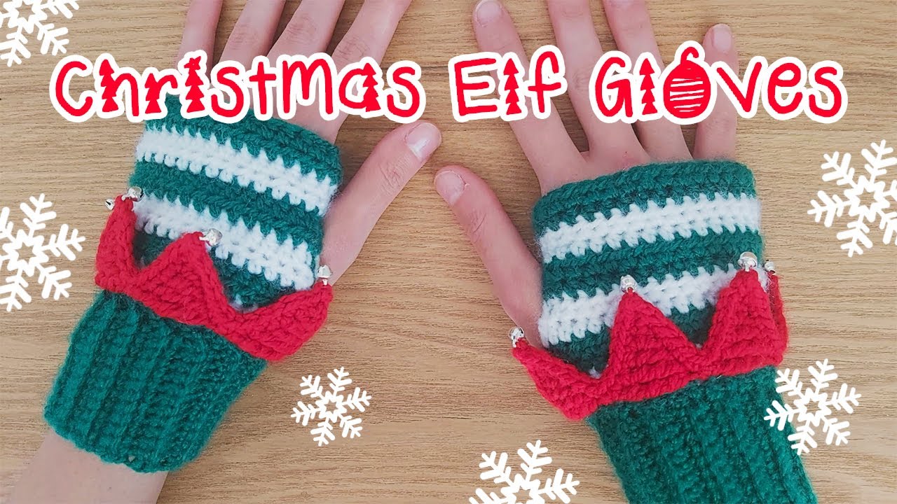 Crochet Christmas Elf Gloves Tutorial