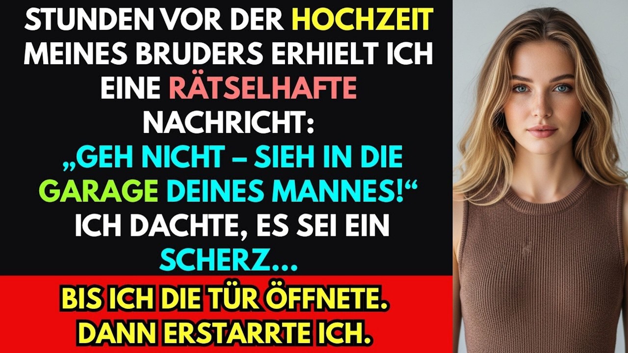 Ich Erhielt Eine Seltsame Nachricht Vor Der Hochzeit Meines Bruders – In Der Garage Erstarrte Ich.