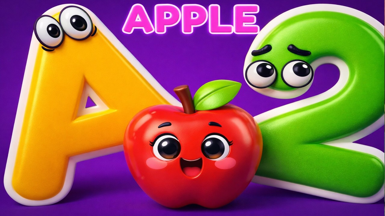 🎶A — это яблоко 🍎 — песенка про фонетику ABC | Песенка про числа от 1 до 10 + песенка про 10 мале...