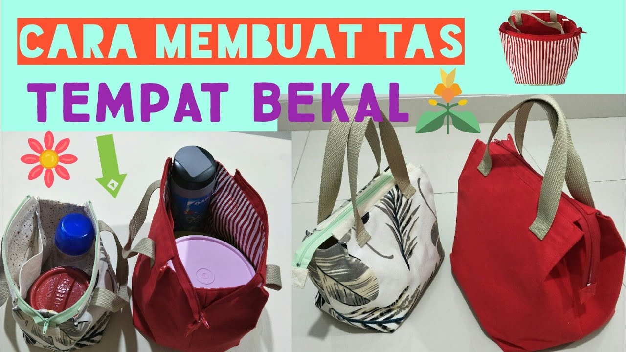 Cara membuat tas | Tempat bekal | Lunch bag sewing tutorial | Handmade.