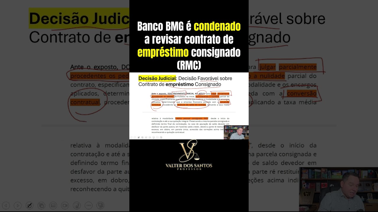 Banco BMG &eacute; condenado a revisar contrato de empr&eacute;stimo consignado (RMC)