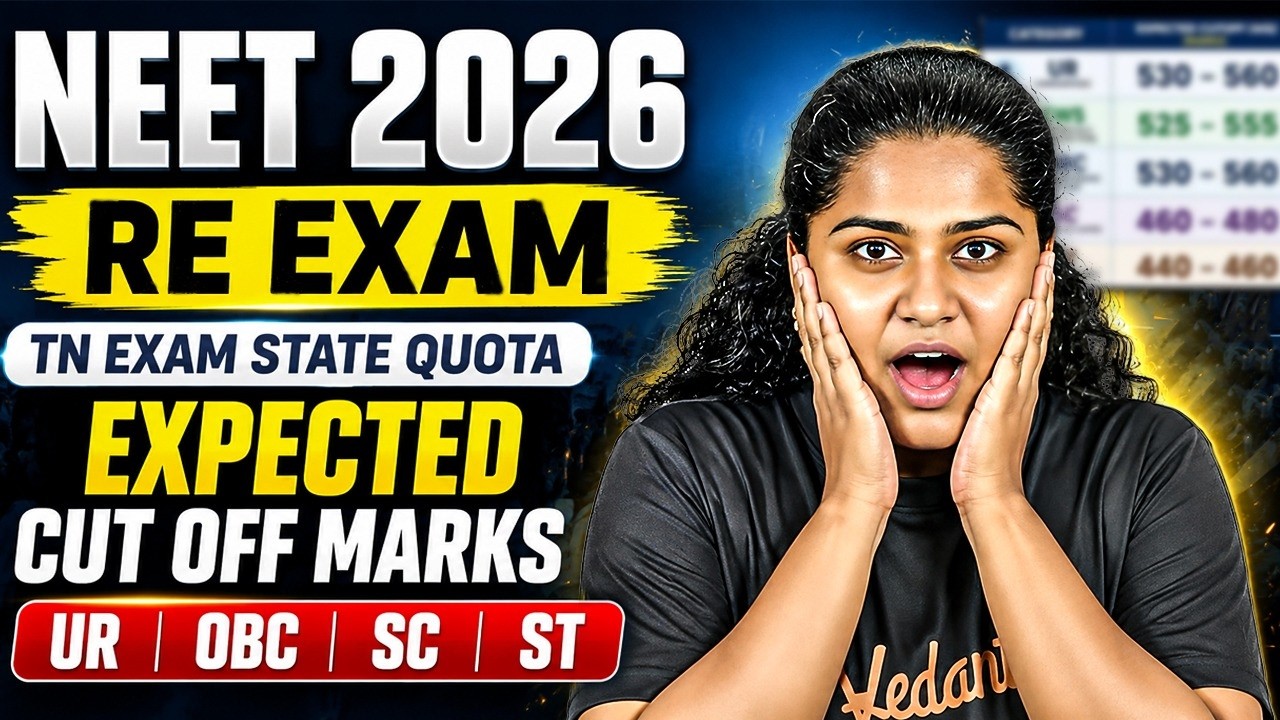 NEET 2026 Re-Exam Expected Cut Off 🔥TN State Quota Cut Off🚨 UR/OBC/SC/ST Expected Marks