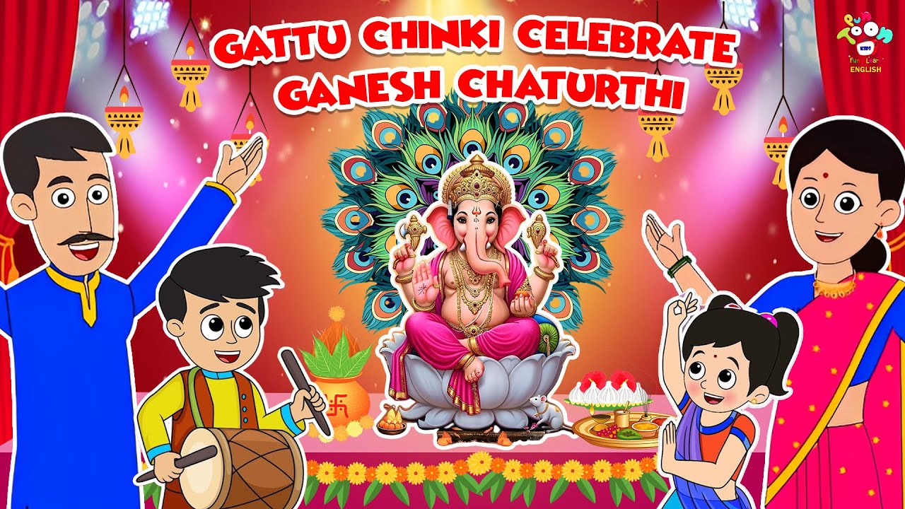 Gattu Chinki Celebrate Ganesh Chaturthi | English Moral Stories | English Animated | English Cartoon