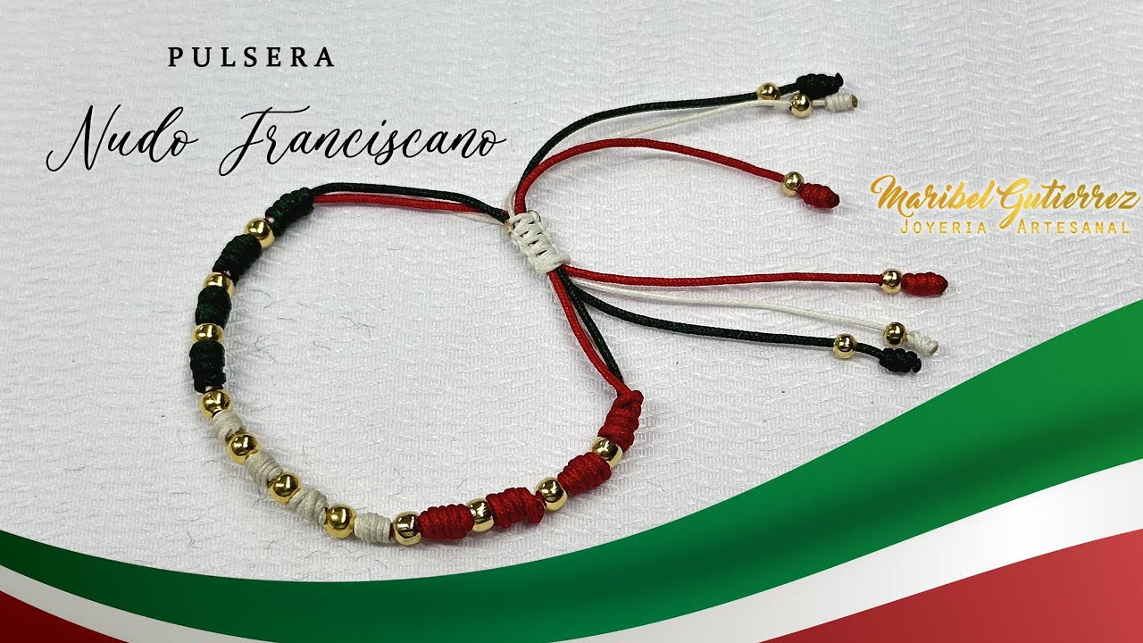 Pulsera de hilo NUDO FRANCISCANO | ¡Felices Fiestas Patrias! 🟩⬜🟥✨