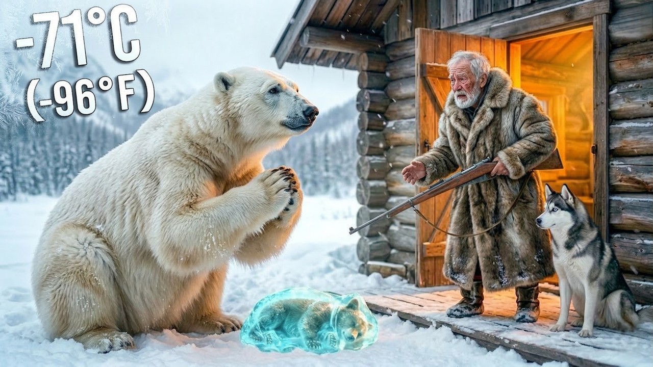 Polar Bear in Peril Begs 90 Year Old to Save Its Cub at  71°C