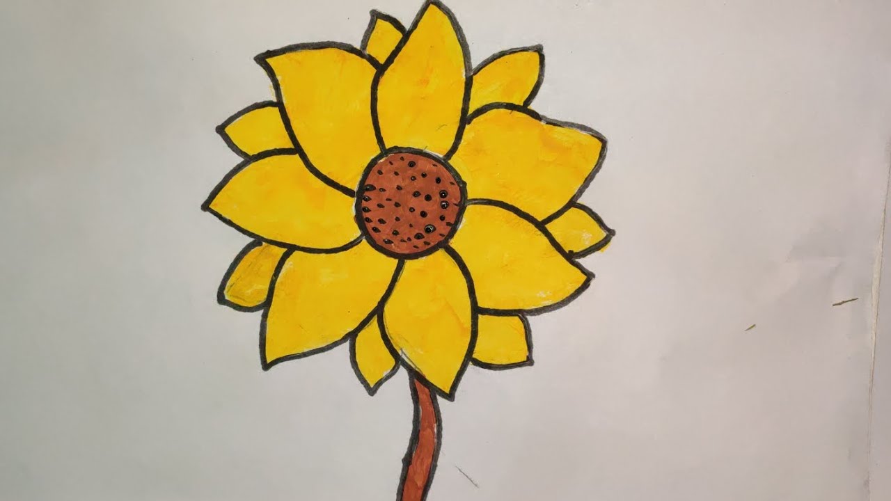 How To Draw A sunflower 🌻🌞 #vodeo# viralvideo#drawing 