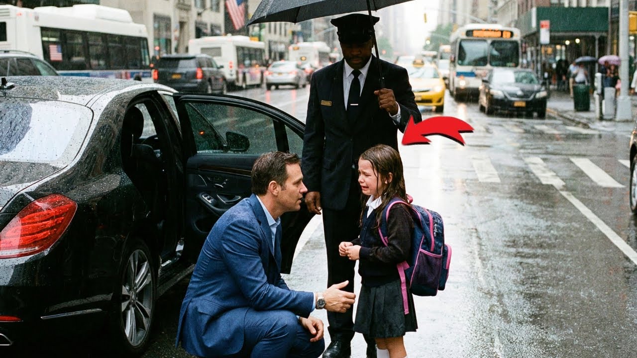 Garotinha Pobre estava indo à Escola na Chuva — até que um Milionário viu e fez o inesperado