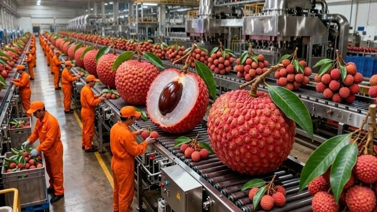 Inside a Modern Lychee Factory | How Dried Lychees Are Made From Farm to Factory (Full Process)