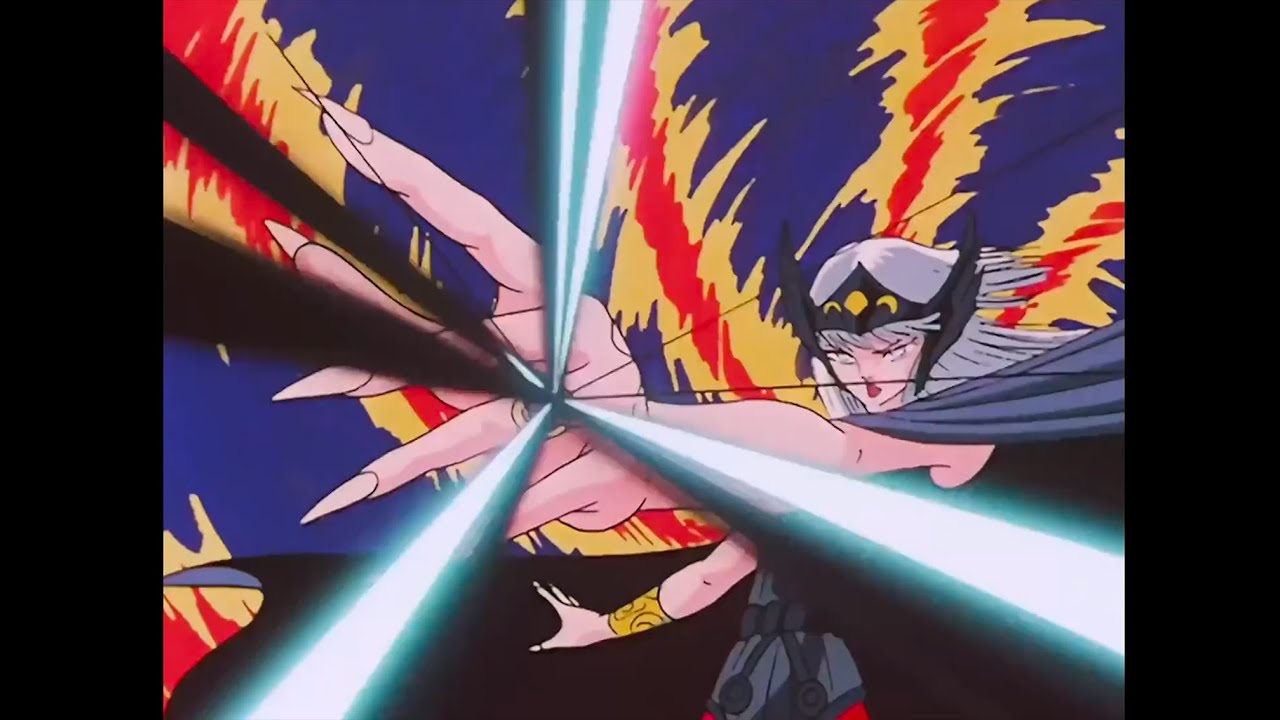 Hilda de Polaris attaque Seiya avec la bague de Nibelungen