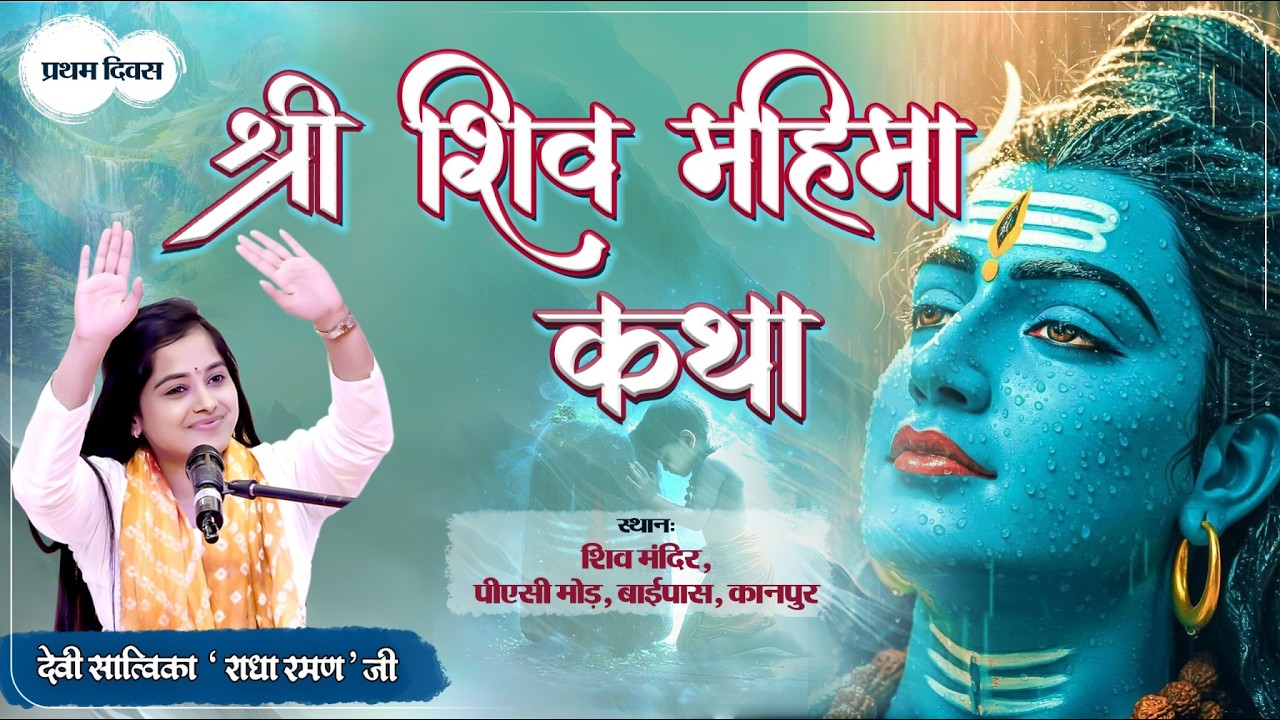 Live  शिव महिमा कथा। पूज्या देवी सात्विका 'राधा रमण' जी। Kanpur, (U.P) Day 01