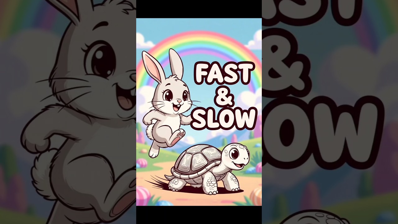 Fast and Slow Bunny Turtle 🐰🐢 | Opposites Song for Kids”