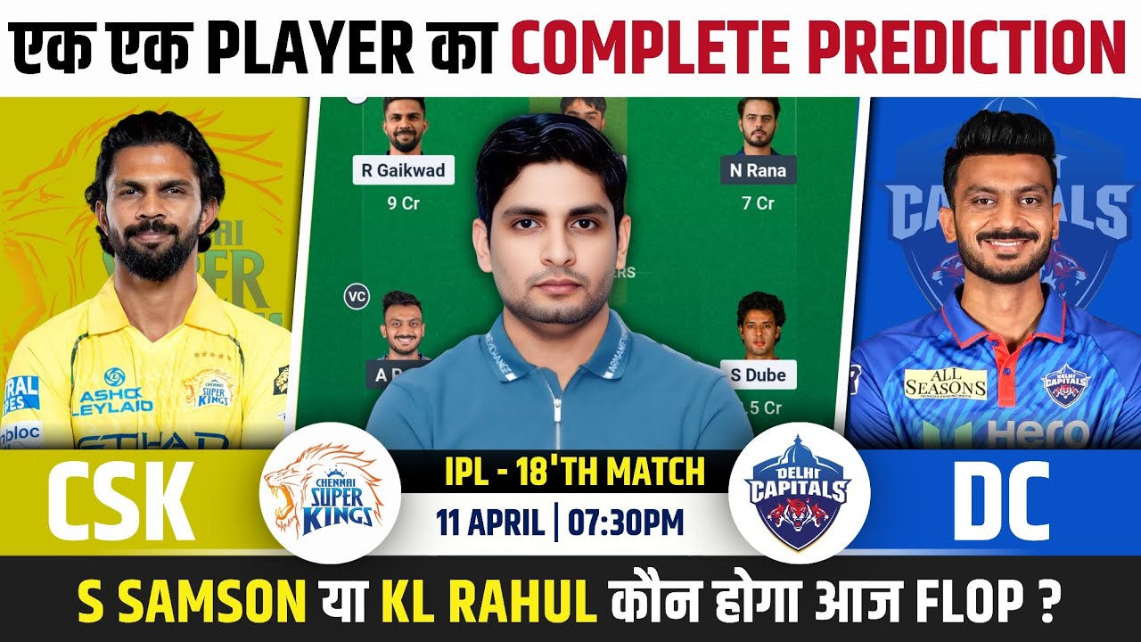 CSK vs DC Dream Team, CSK vs DC IPL 2026 Match Prediction, CSK vs DC IPL Match Dream Team Prediction