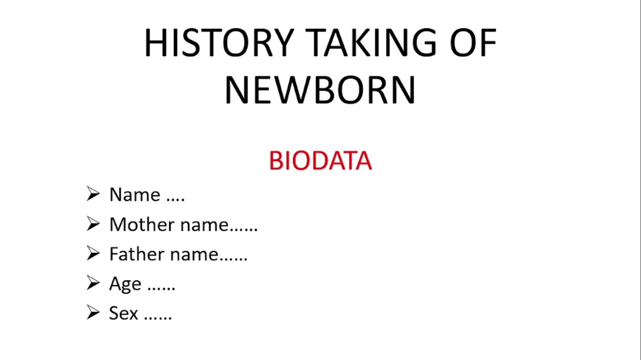 History Taking of Newborn Neonate || Paediatric History taking Steps 