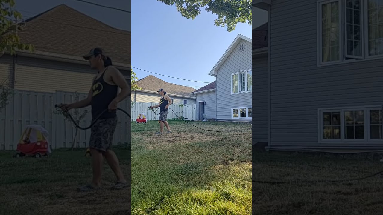 Maintaining our lawn during heat warning in New Brunswick 🇨🇦 Very hot and dry weather