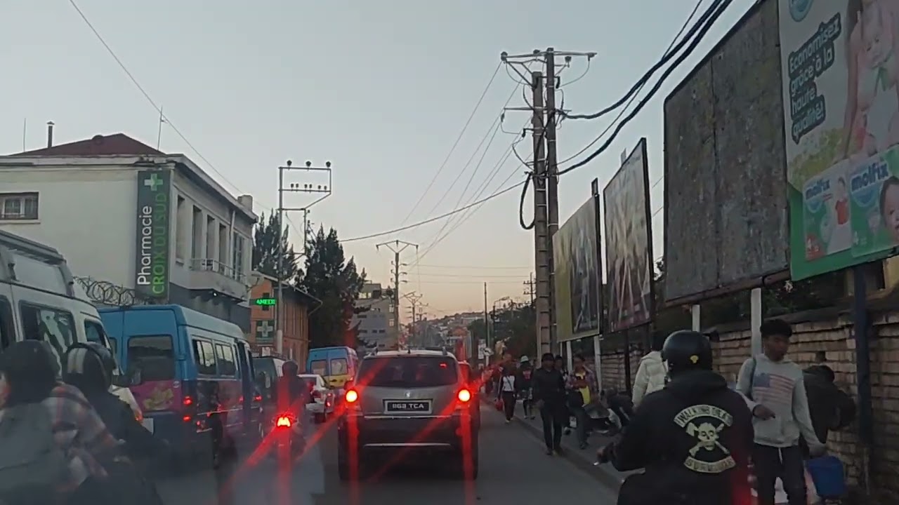 Antanimena by POCHARD Market to SOARANO - Streets view of Antananarivo Madagascar 