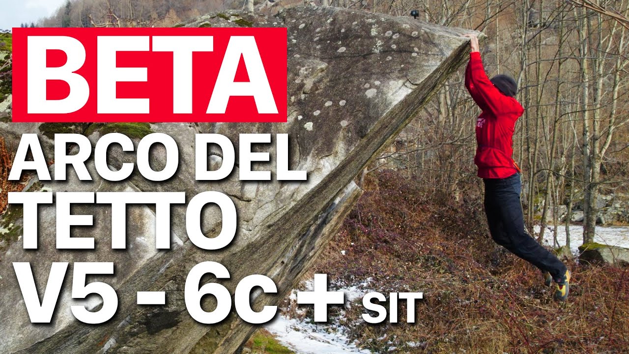 ARCO DEL TETTO - V5 (6c+) Sit - Boulder BETA | Val di Mello