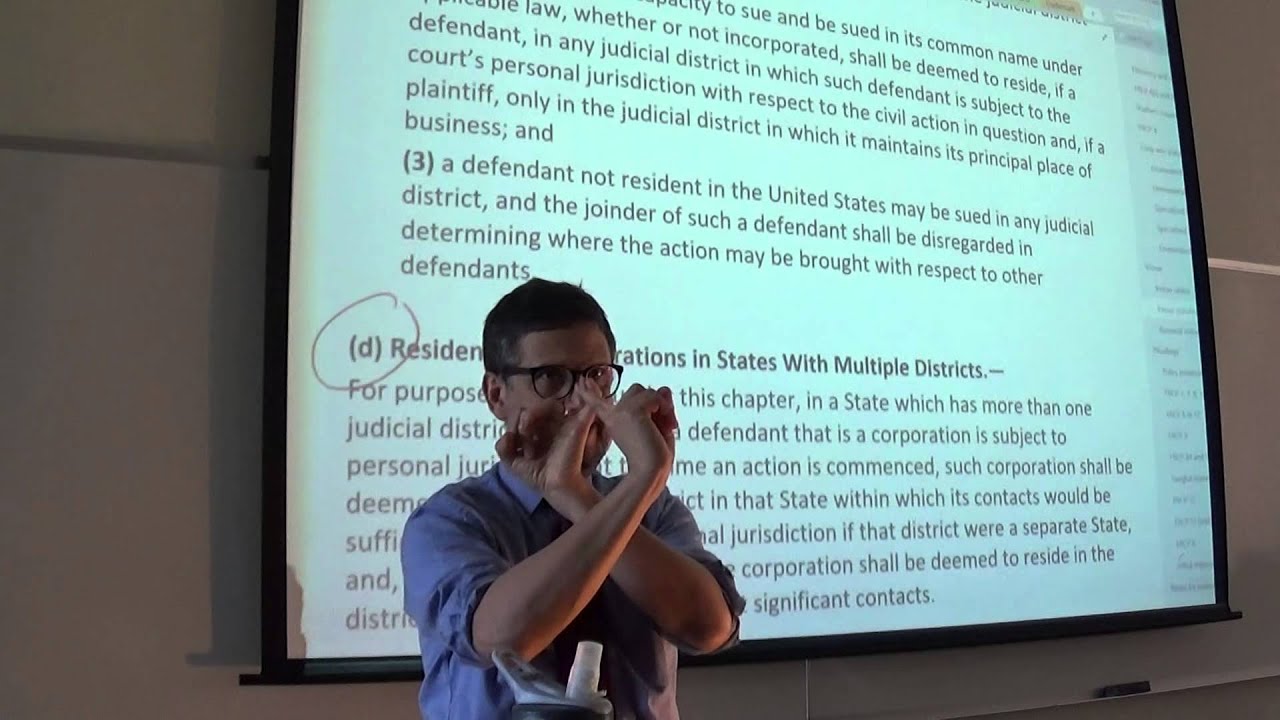 Civil Procedure review, Fall 2015 (Nathenson): Venue, transfer, forum non conveniens, Part 5 of 5