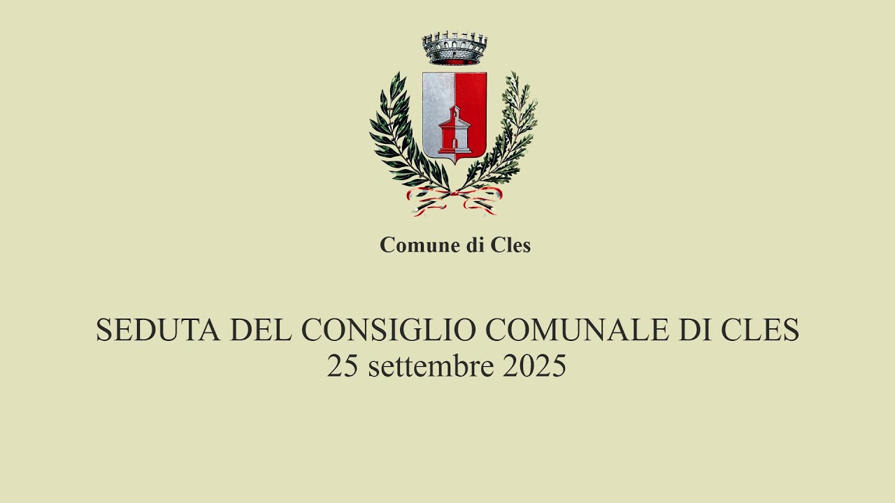 Seduta del Consiglio Comunale di Cles - 25 settembre 2025