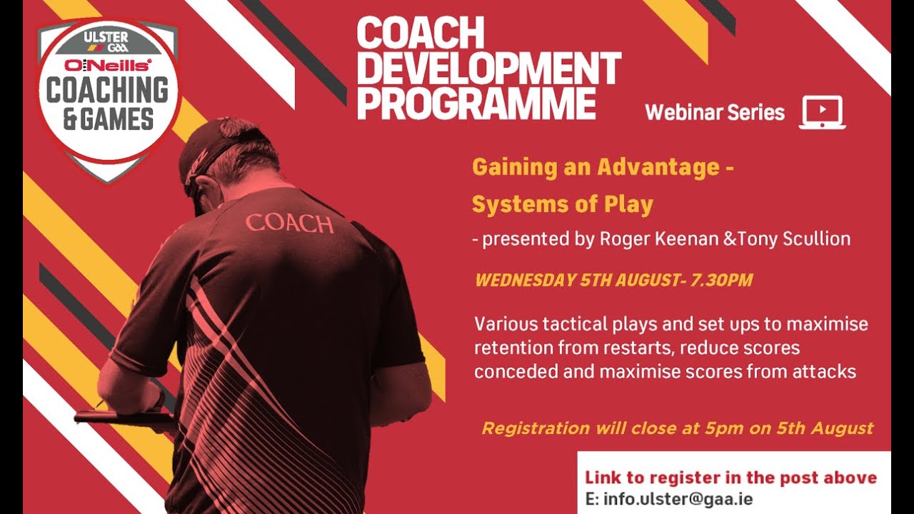 Coach Development Programme Webinar 2 - Gaining an Advantage - Systems of Play