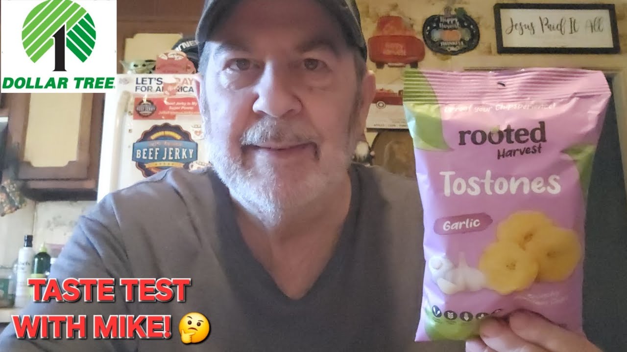 Taste Test With Mike! 🤔 😊I'm Trying Dollar Tree's Rooted Harvest Tostones Garlic Plantain Chips! 🧄 😋