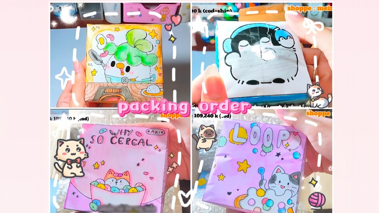 Gói 4 đơn hàng squishy giấy trên shoppe ✨🌷🍀/ meiner/ 