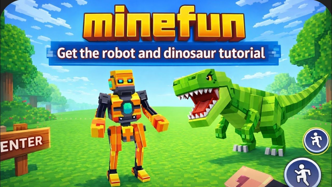 GET THE ROBOT AND DINOSAUR TOTURIAL#minecraft #minefun #robot #robots #dinosaur #minefunio #custom 