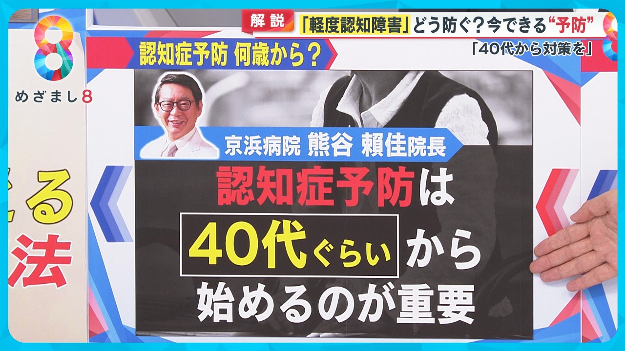 【解説】認知症への分かれ道「軽度認知障害MCI」とは？ 2040年には高齢者の3人に1人が認知症に？どう防ぐ？【めざまし８】