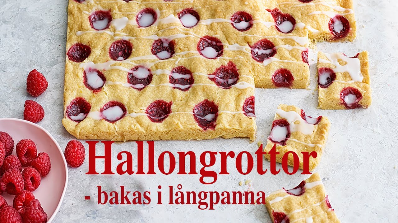 Hallongrottor i långpanna | Baka med Frida