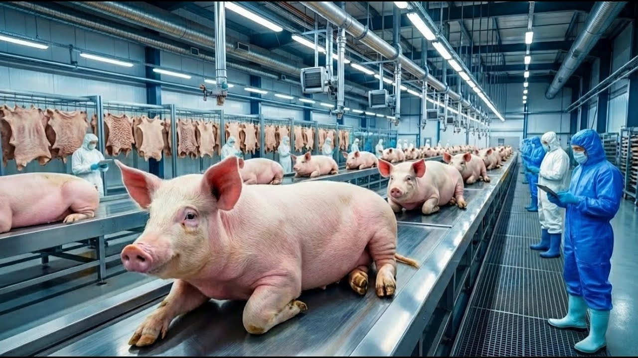 Full Leather Making Process from Pig Skin | Factory Tour & Production