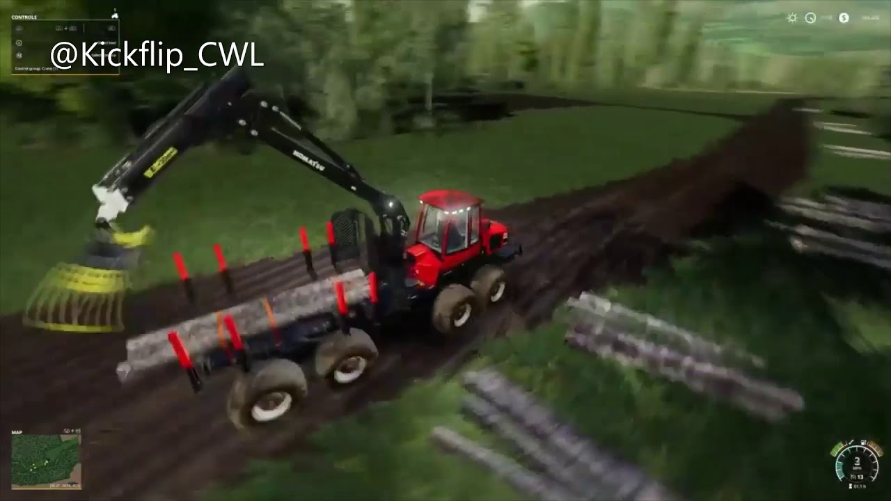FS19 - Cutting & Forwarding logs (timelapse)