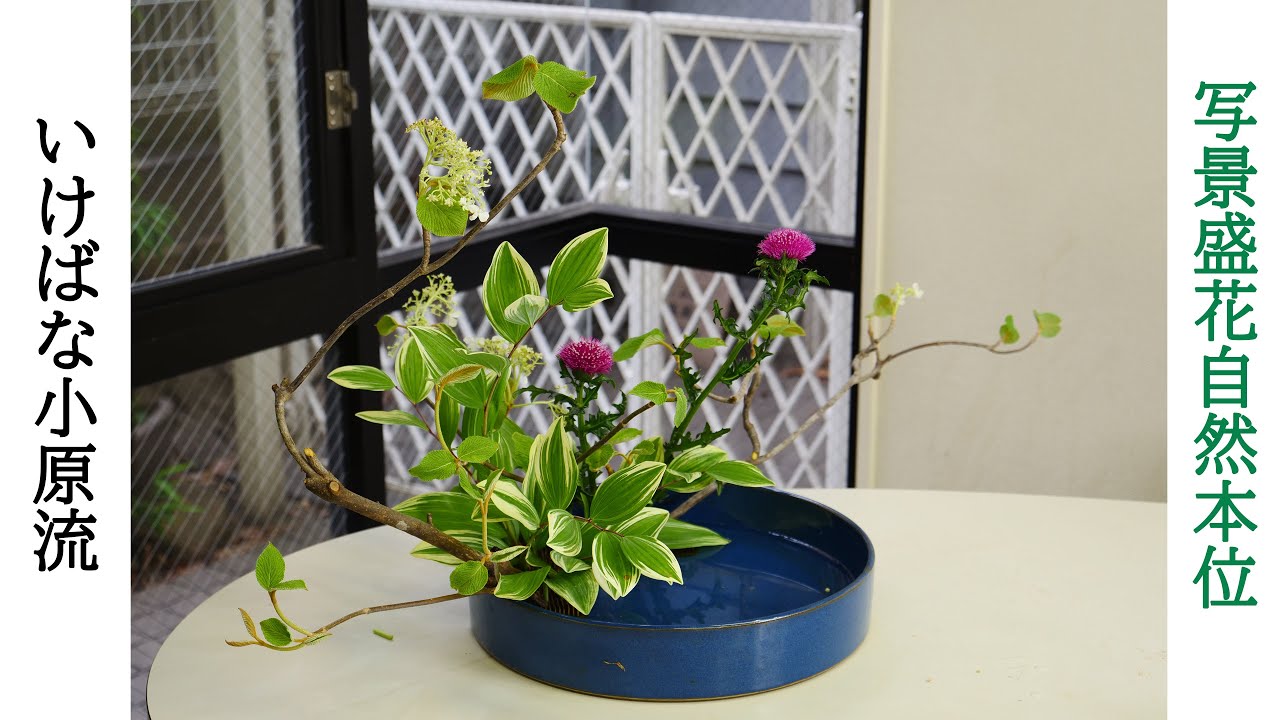 〔いけばな〕写景盛花自然本位　虫狩を主材に