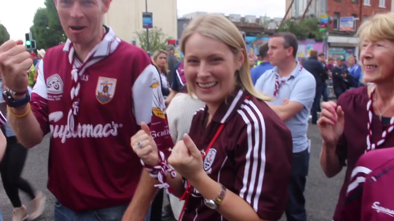 Galway fans celebrate winning the All-Ireland senior hurling championship