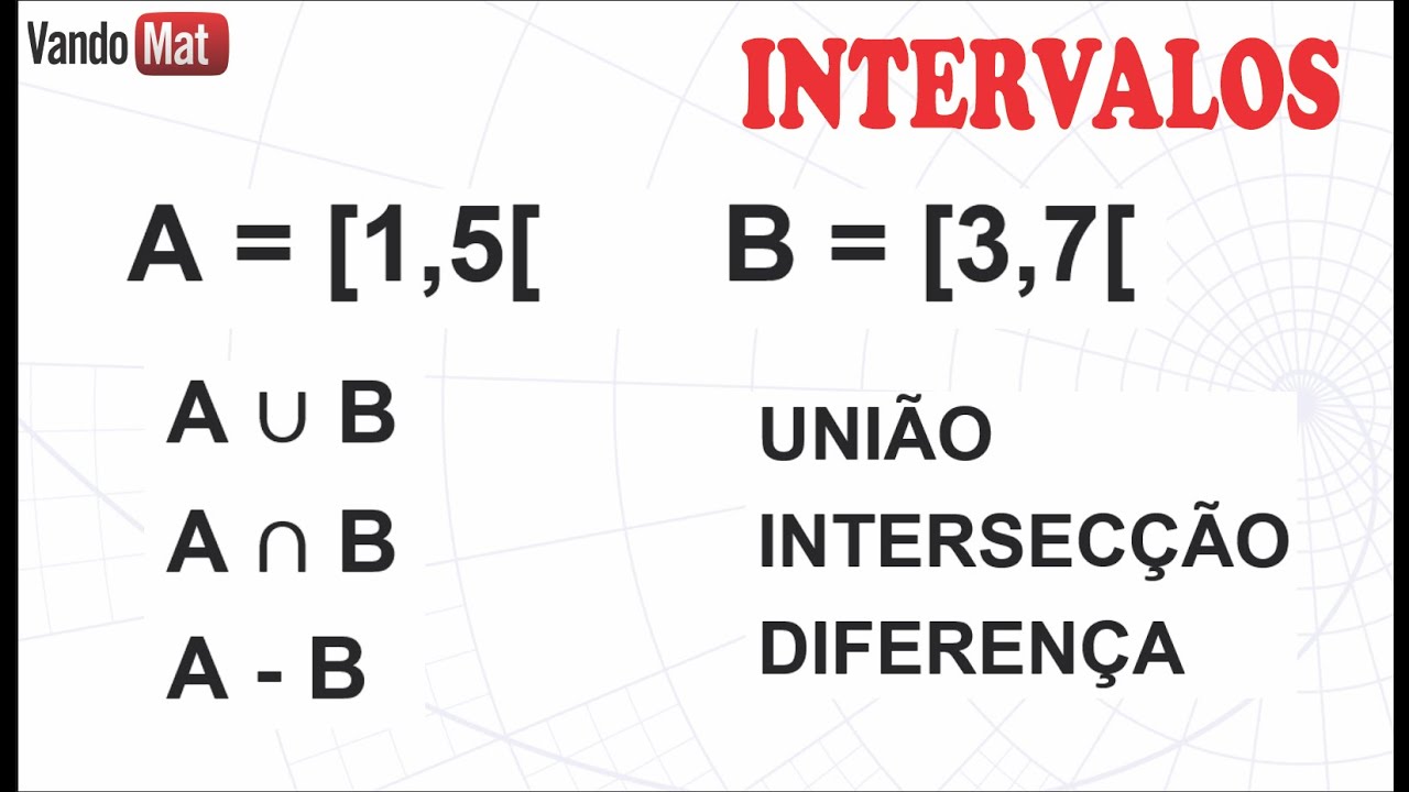 INTERVALO NUMÉRICO / UNIÃO, INTERSECÇÃO E DIFERENÇA #intervalo #união #matemática