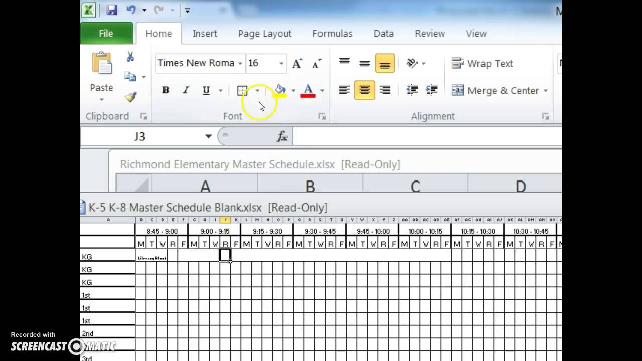 How to manipulate excel to create your master schedule