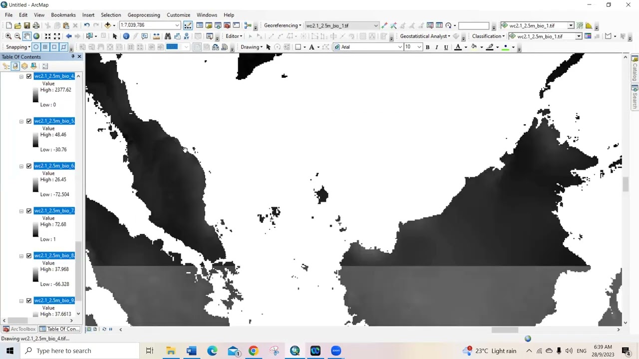 Extraction of Bioclimatic Variable Values from Point Locations using ArcMap