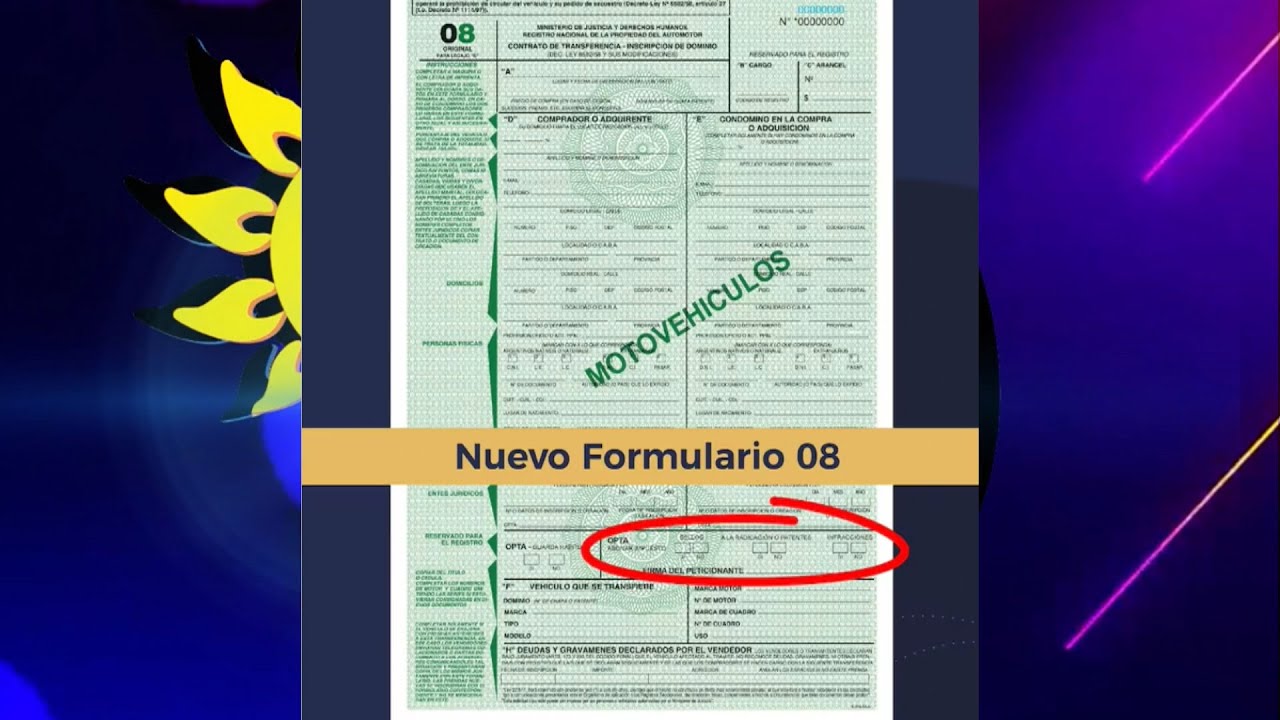 Registro Automotor Cómo es el nuevo formulario para transferir o inscribir un auto.